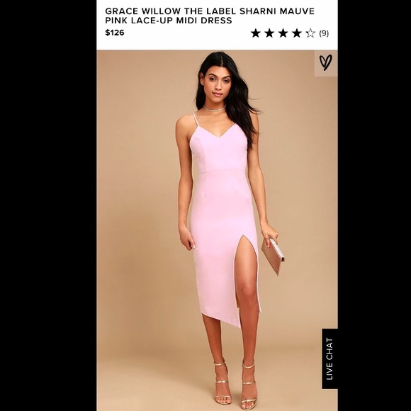 Grace Willow The Label Dresses & Skirts - GRACE WILLOW THE LABEL MAUVEPINK LACE-UPMIDI DRESS